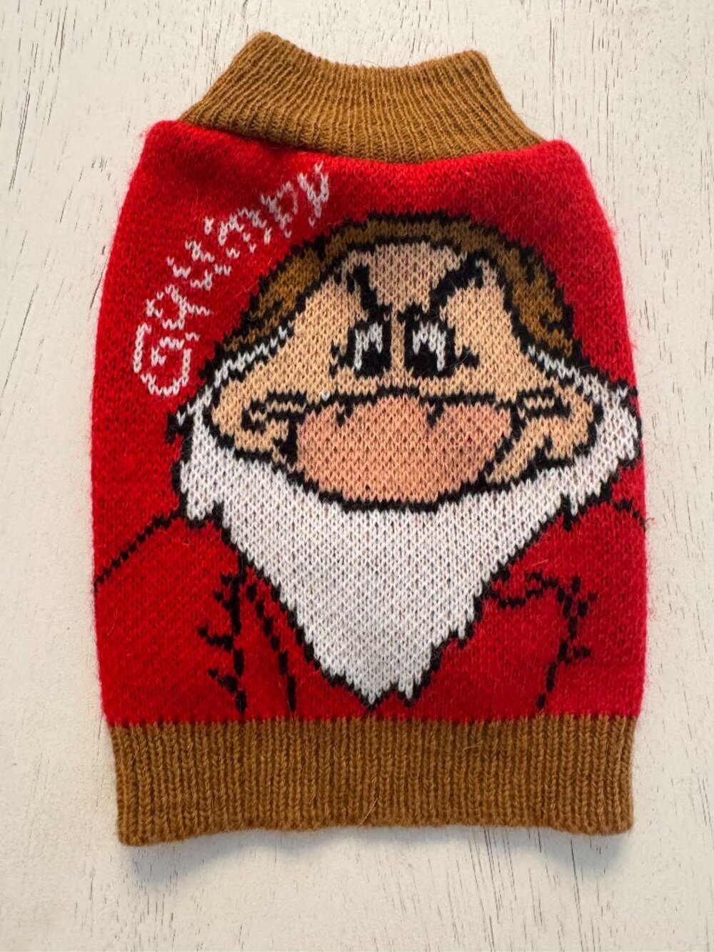 Dog Christmas Sweater, "Grumpy" XS